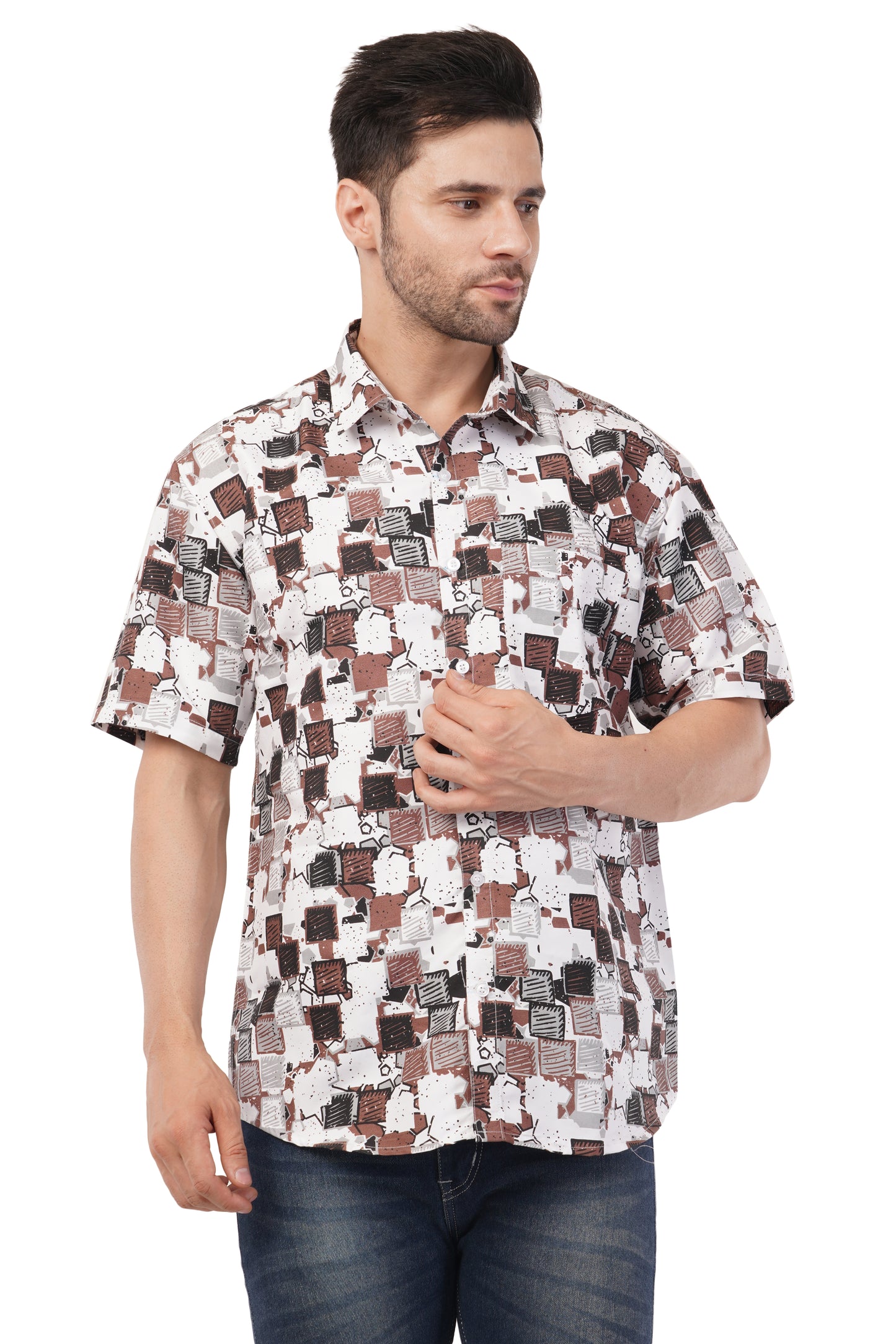 Men's Multi-Colour Printed Shirt